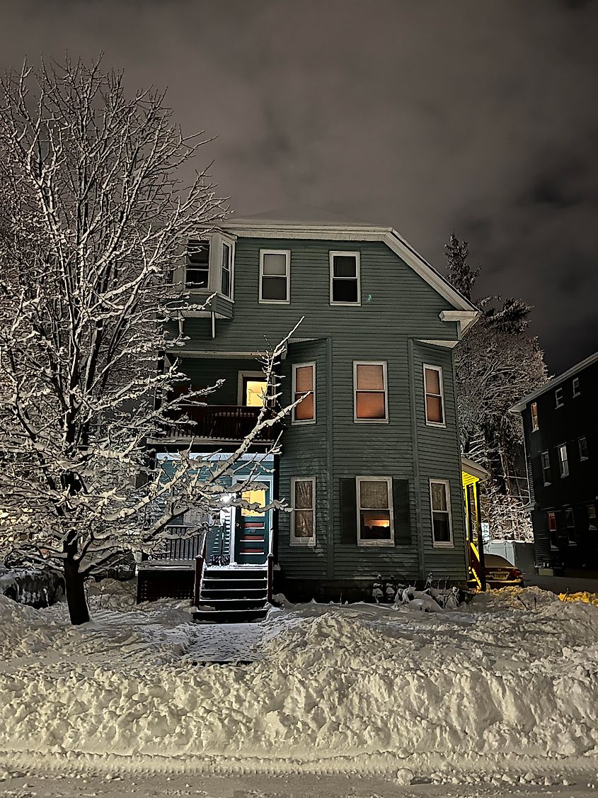 A house in Worcester, Massachusetts after a storm.