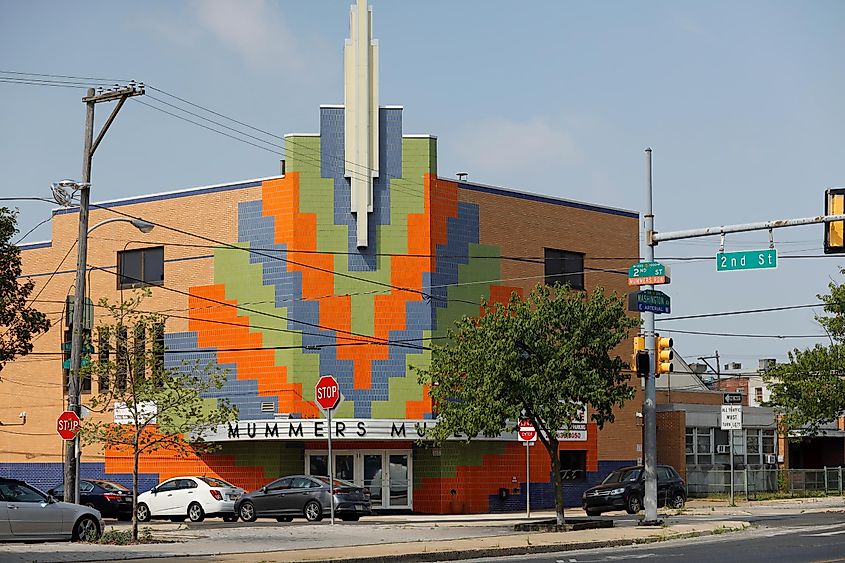 Entrance to the Mummers Museum in Philadelphia, Pennsylvania, via Fernando Garcia Esteban / Shutterstock.com