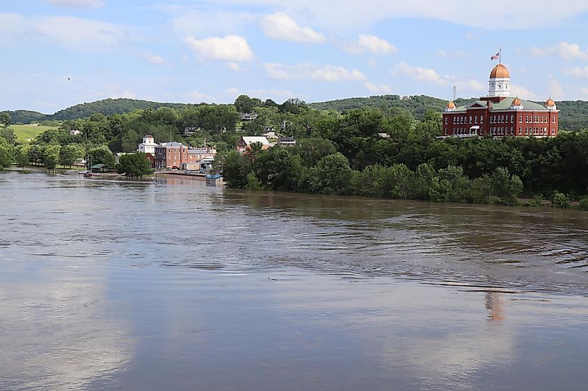 View of Hermann, Missouri, from the Missouri River.