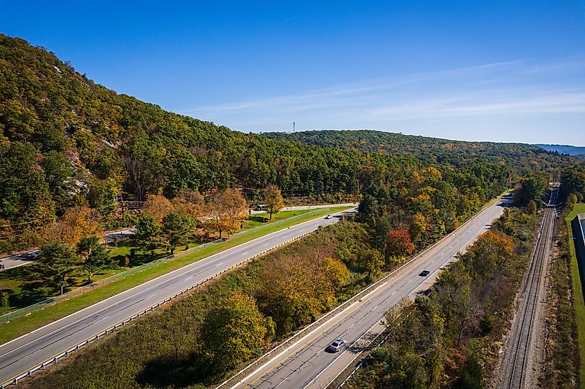 Aerial Drone of West Milford New Jersey Autumn