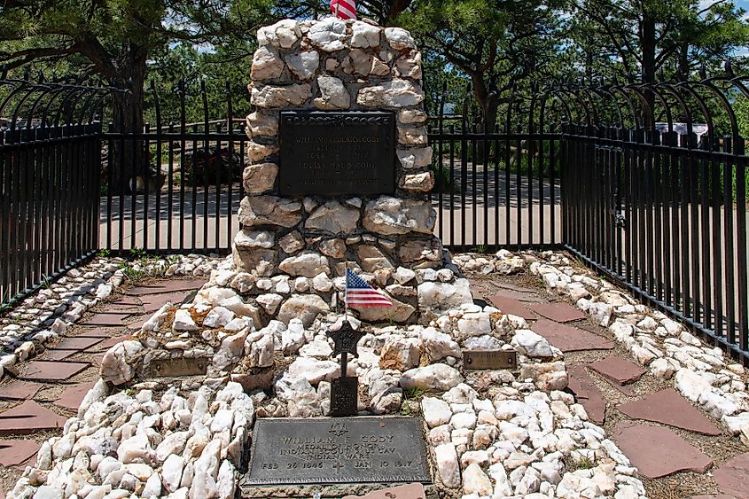 Close up of the grave of William F. “Buffalo Bill” Cody at the Buffalo Bill Museum and Grave.