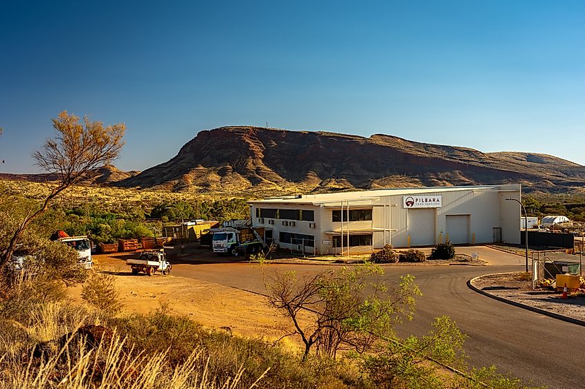 Industrial warehouse in Tom Price, Western Australia.