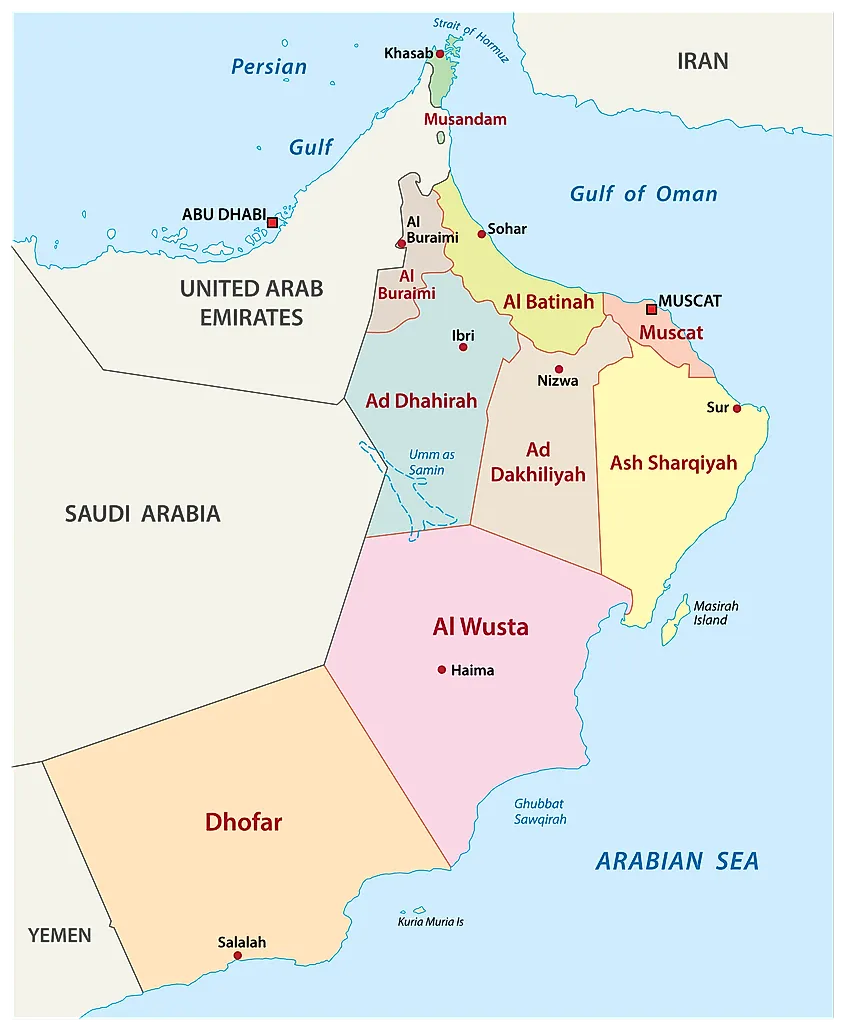 Neighboring Countries Of Oman Oman Maps & Facts - World Atlas
