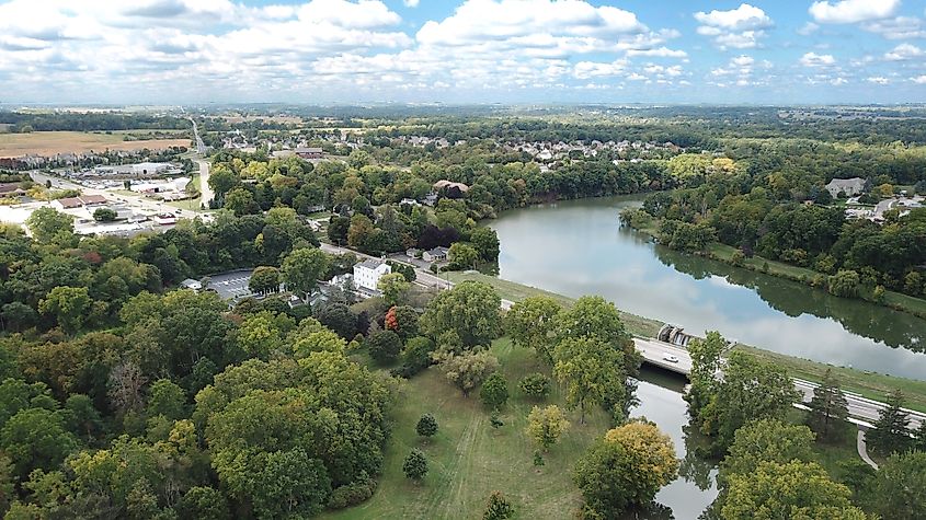 Aerial view of Saline in Michigan.