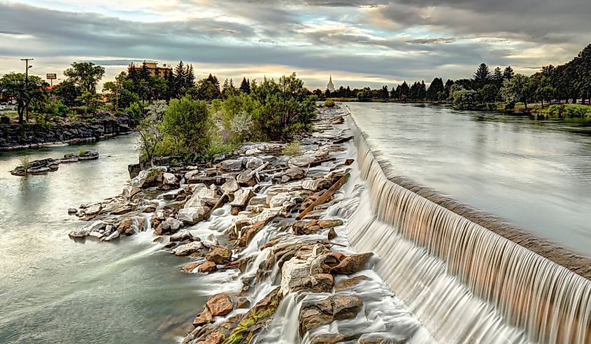 The water fall that the city of Idaho Falls, ID USA is named after.