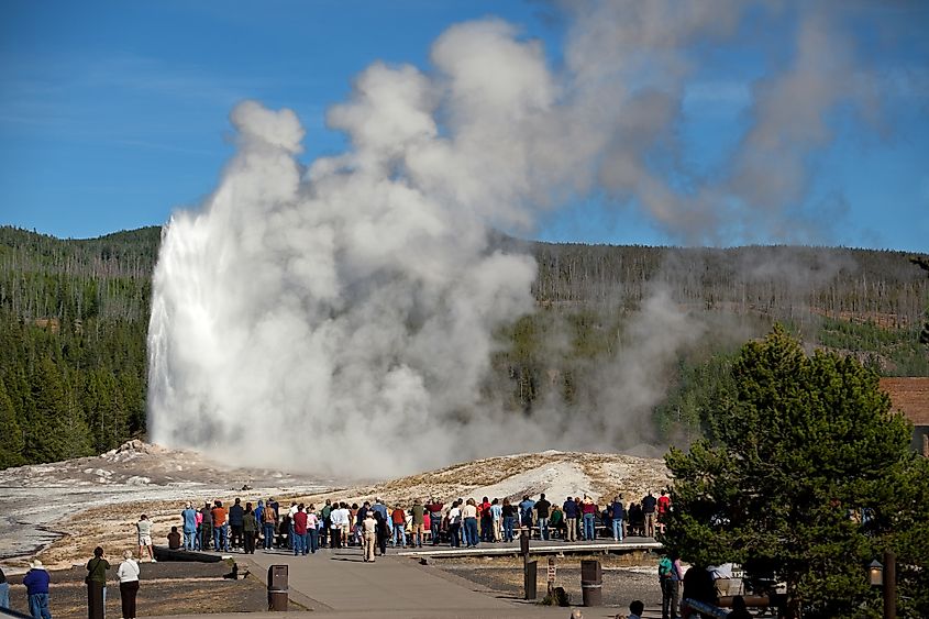 The geyserite mound around Old Faithful Geyser