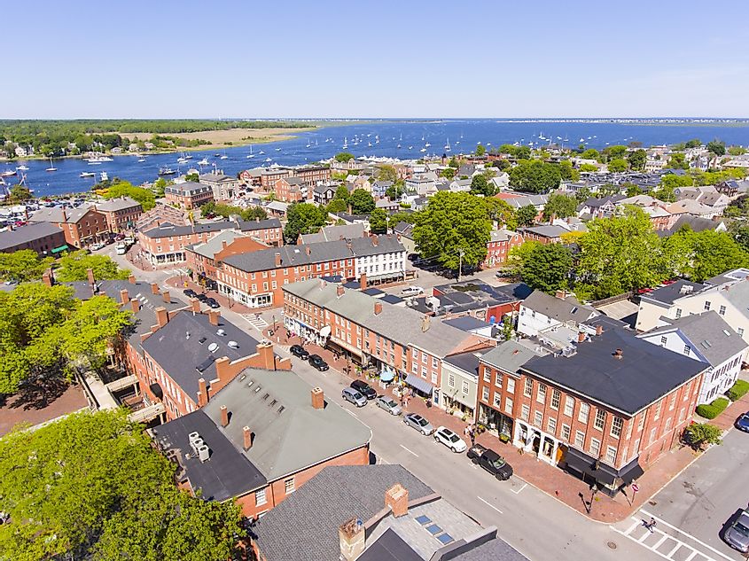Aerial view of Newburyport, Massachusetts.