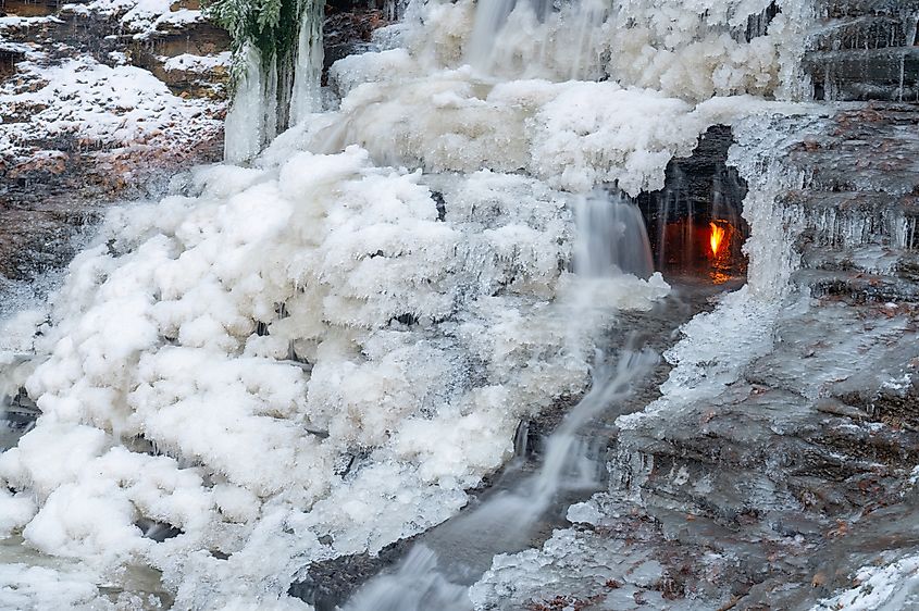 Eternal Flame Falls in New York.