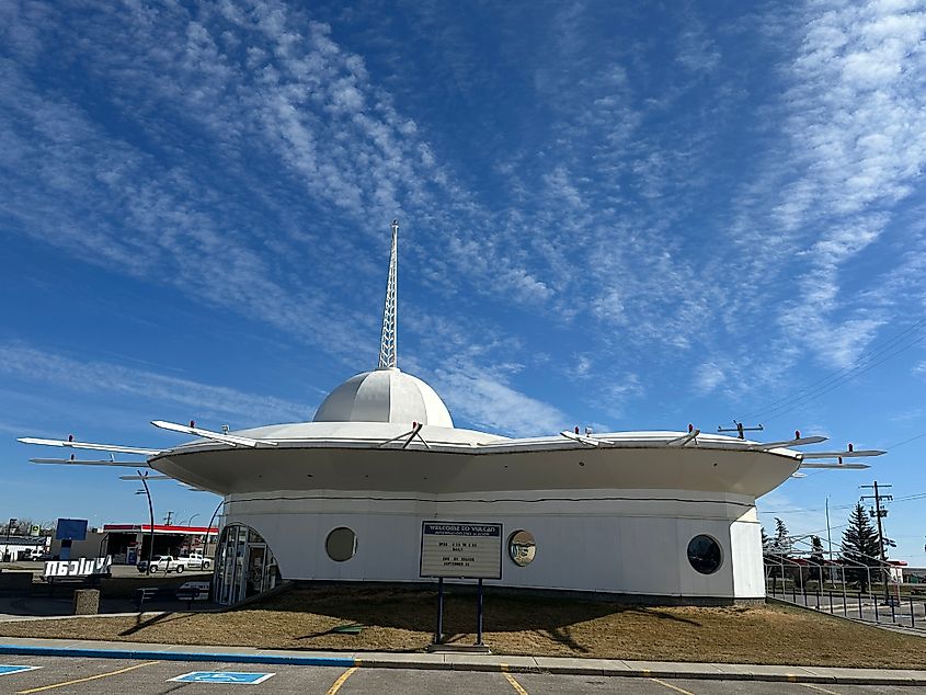 Footage of Vulcan, Alberta, known for its rural charm and Star Trek-themed elements.