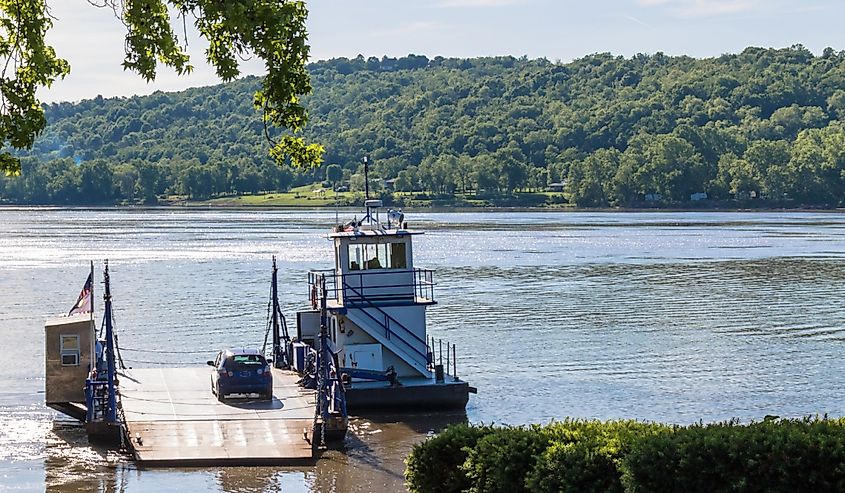 Augusta Kentucky Ferry Launching on the Ohio River