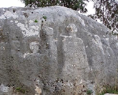 Shallow carving showing the Apostles in Qana