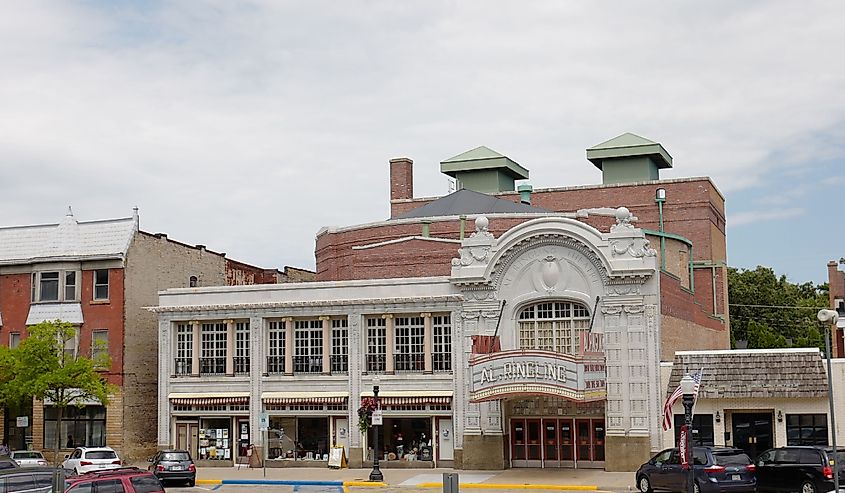 Baraboo, Wisconsin, Ringling Theater exterior, named for the home of the Ringling Brothers Circus