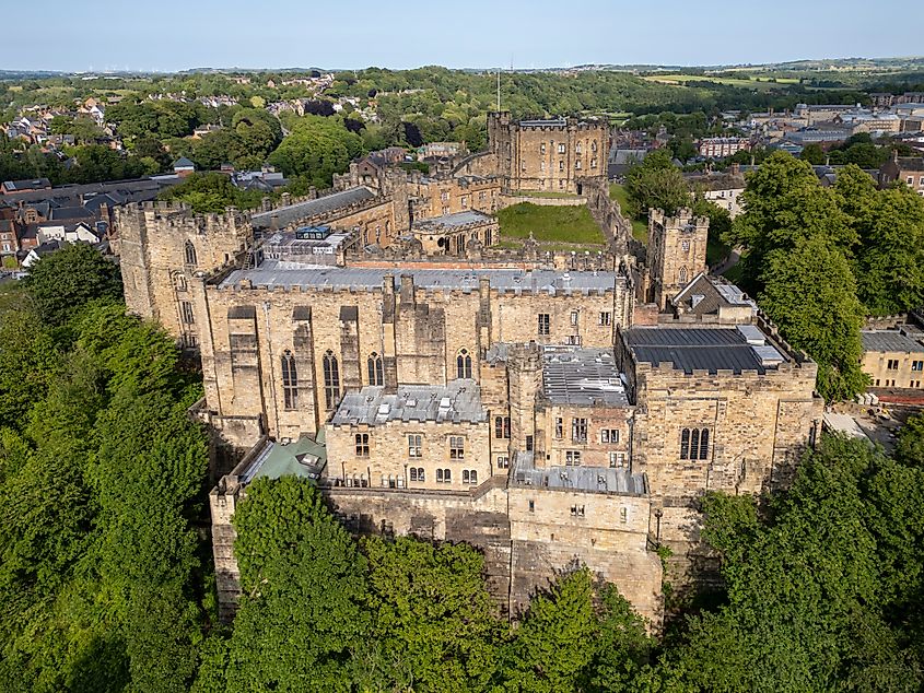 DURHAM, COUNTY DURHAM, ENGLAND - JUNE 18, 2025: Durham castle, UNESCO World Heritage site, NE England