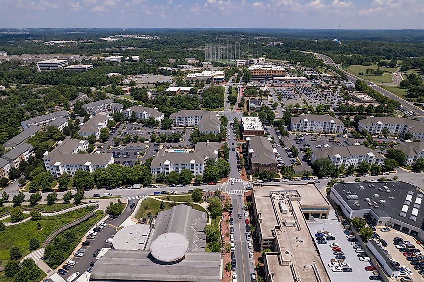 An aerial view of downtown Germantown