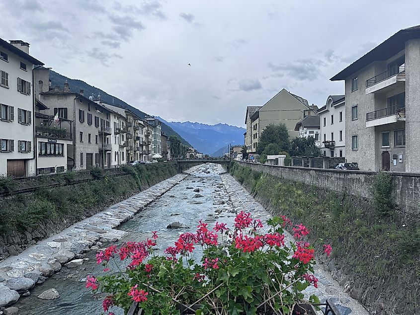 Tirano, on border with Switzerland and location of the Bernina express Alpine train.