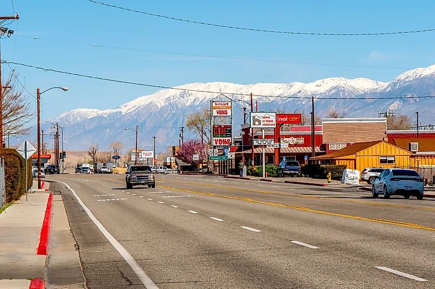Street view in Bishop, California. Editorial credit: 4kclips / Shutterstock.com.
