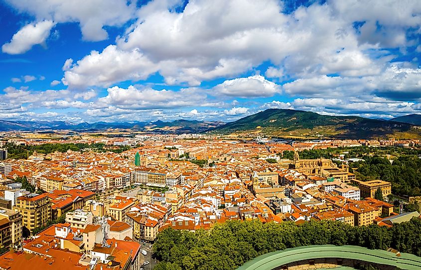 Aerial view of Pamplona, Spain.
