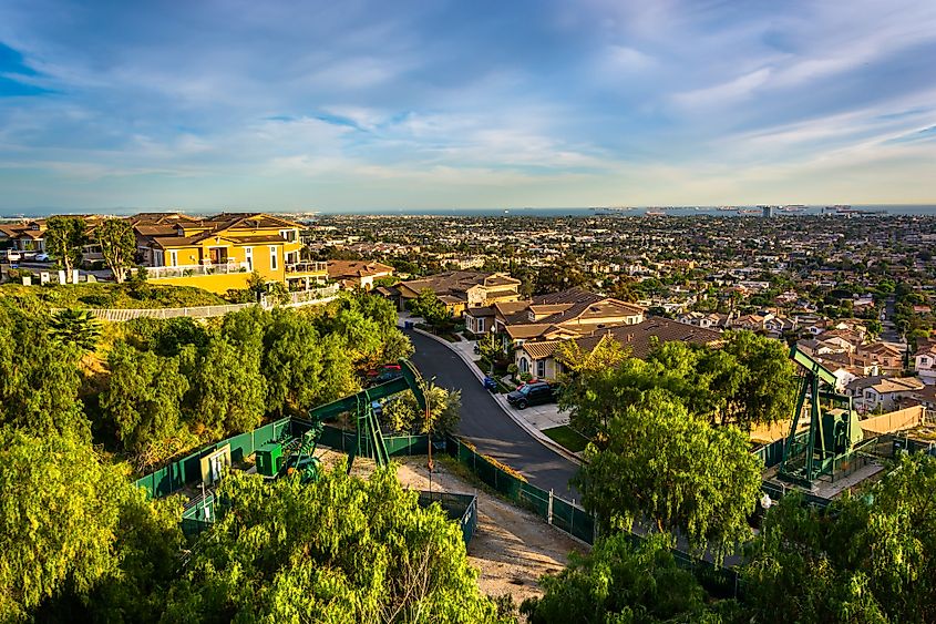 The view from Hilltop Park in Signal Hill, California.