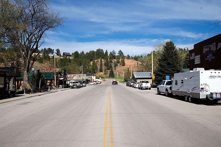 Main Street (WY Hwy 24) in Hulett.