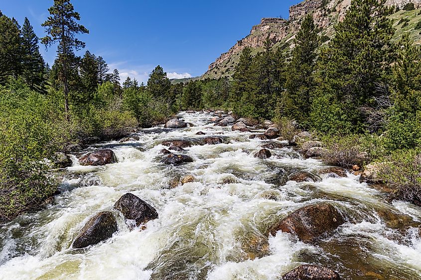 Whitewater of the Middle Popo Agie River at Sinks Canyon, Lander, Wyoming