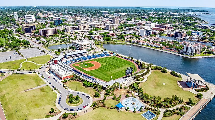 Aerial view of downtown Pensacola, Florida
