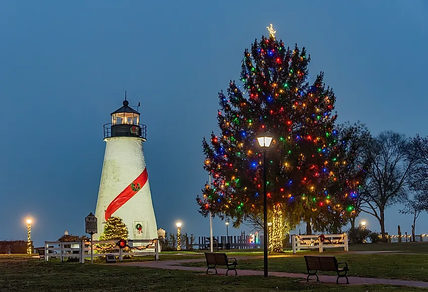 Nightfall at the Concord Point Lighthouse in Havre de Grace, Maryland