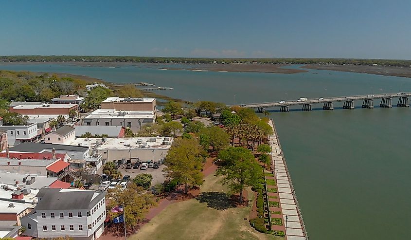 Aerial view of Beaufort, South Carolina