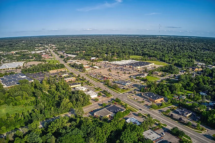 Aerial View of the Lansing Suburb of Okemos, Michigan