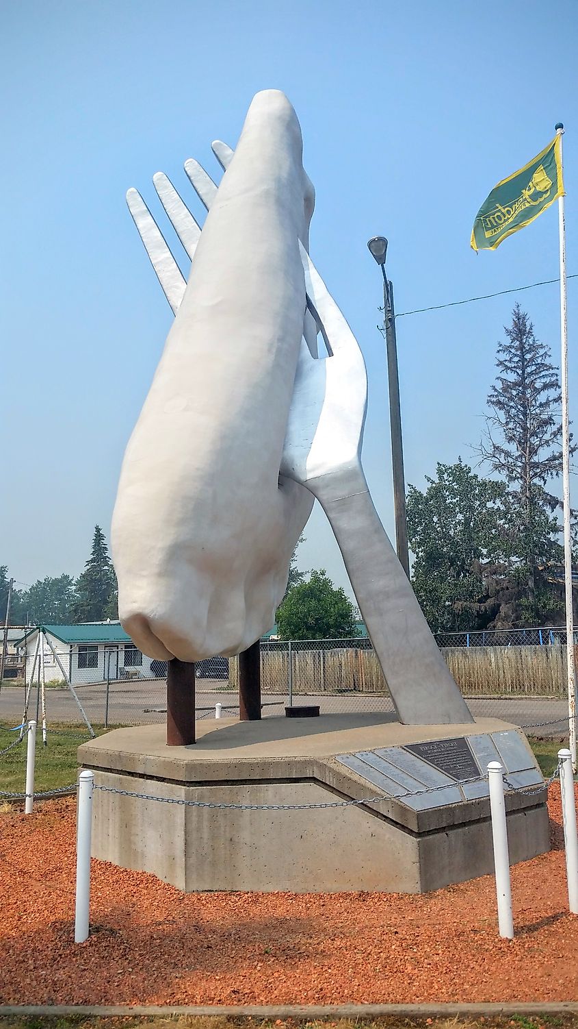 Perogy sculpture in Glendon, Alberta