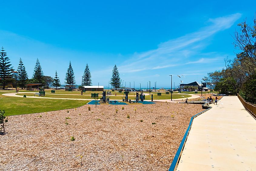 Street view at Coffs Harbour, Australia, one of the most popular family holiday destinations in New South Wales, Australia