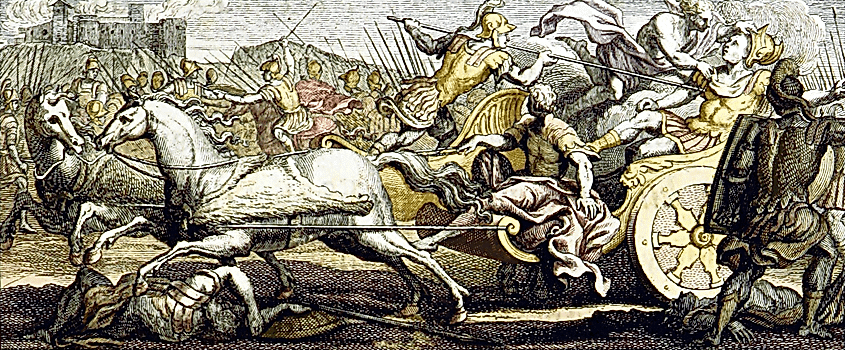 Illustration on page 265 of 'The Iliad of Homer. Translated by Mr Pope. [With notes partly by W. Broome.] (An Essay on the life, writings and learning of Homer. [By T. Parnell].) F.P', CC0, via Wikimedia Commons