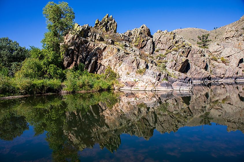 Cache la Poudre canyon as it approaches Fort Collins, CO. 