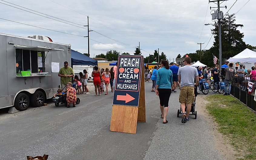 Ice Cream Sign at the Peach Festival in Wyoming, Delaware.