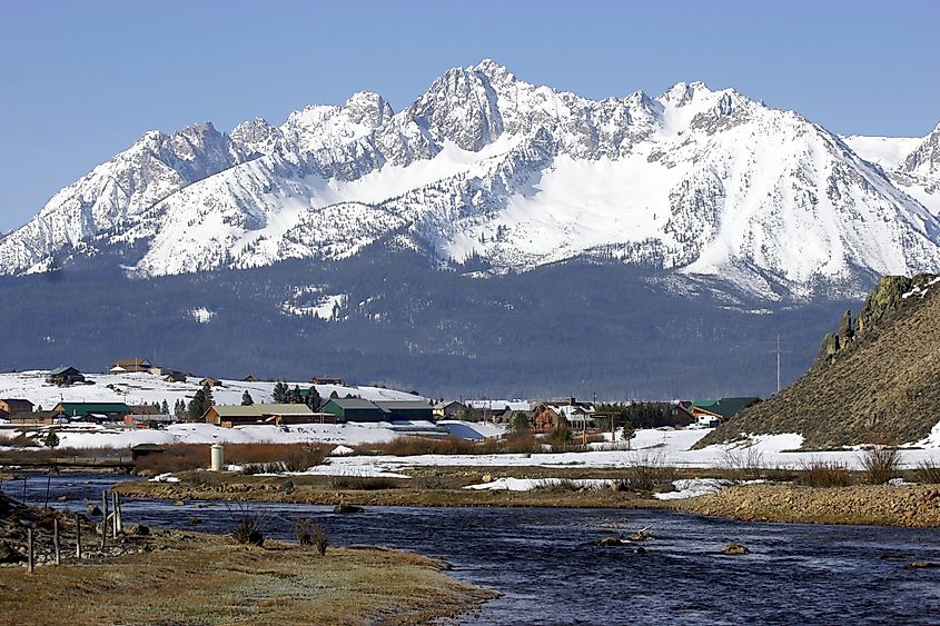 Snowy weather in Stanley, Idaho