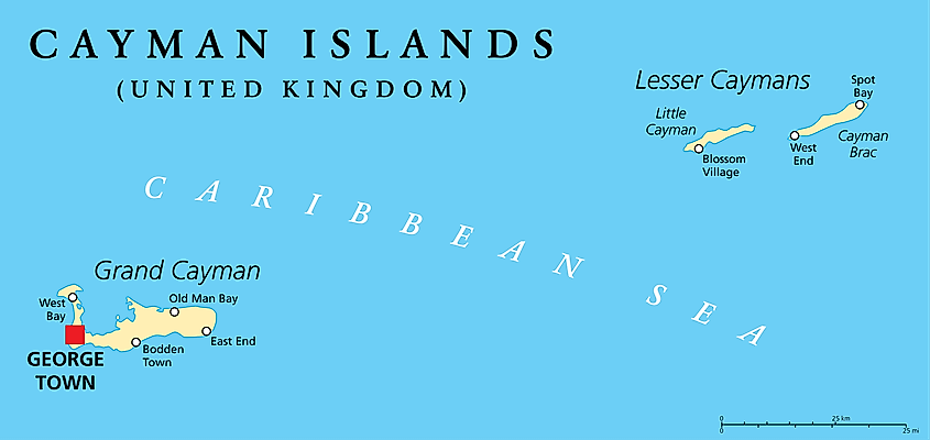 Cayman Islands map