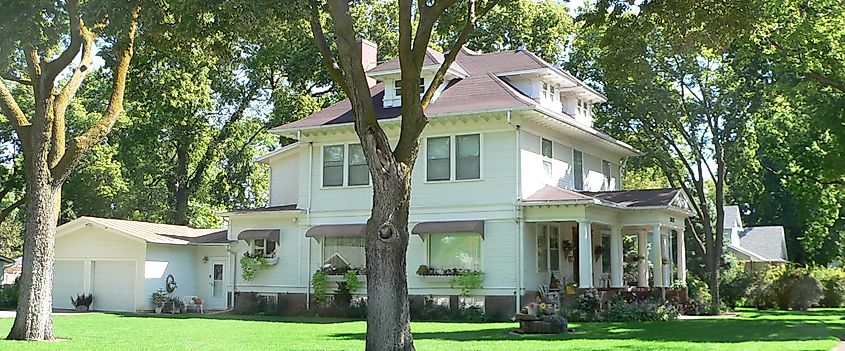 A historic home in the town of Columbus, Nebraska.