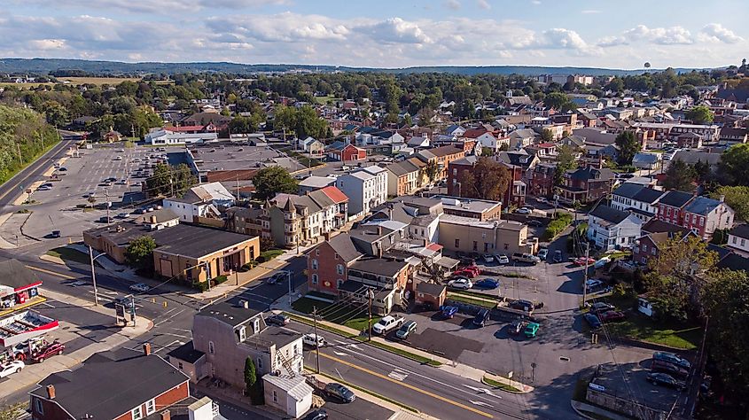 Aerial view of Kutztown, Pennsylvania