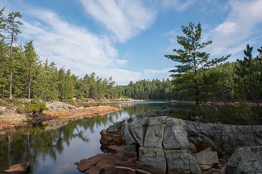 Sunrise on the Lakes of Temagami Area of Northern Ontario
