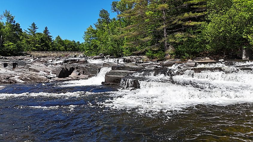 Scenic waterfall near Elliottsville, Maine.