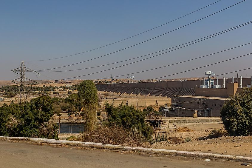 View of the Aswan Low Dam, Egypt.