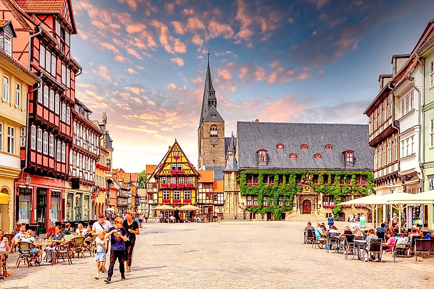 Old city of Quedlinburg, Saxony Anhalt, Germany.