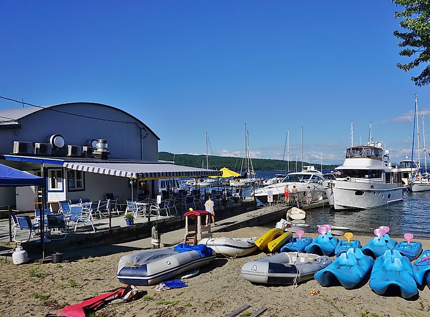 The shore of Lake Champlain in Westport, New York