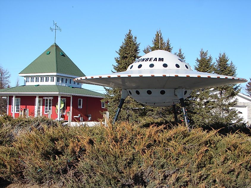 Novelty UFO and visitor centre in Moonbeam, Ontario, Canada