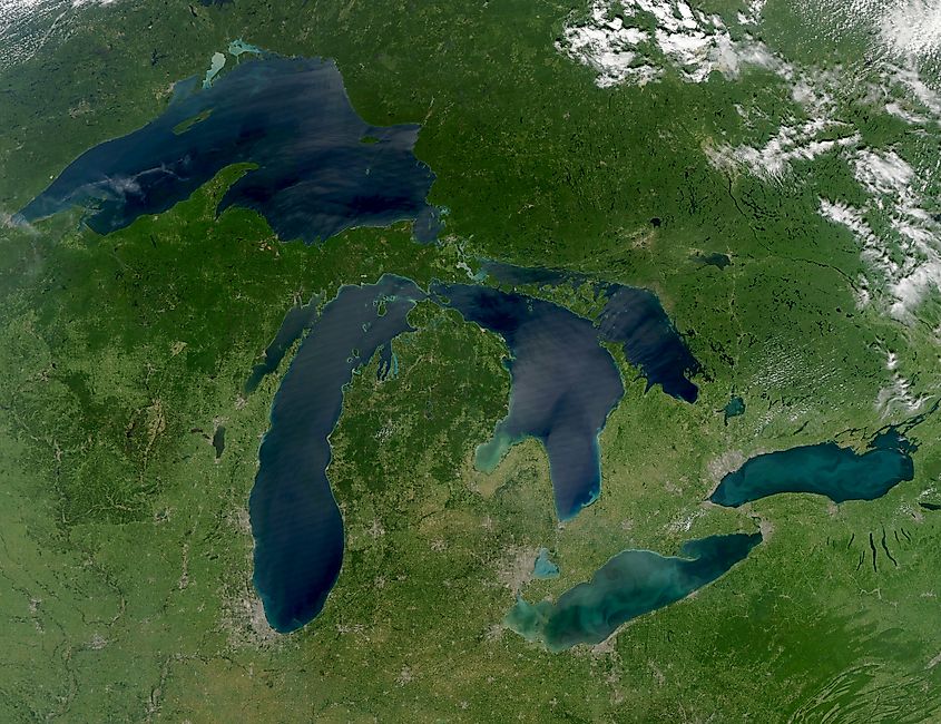 Aerial view of the Great Lakes