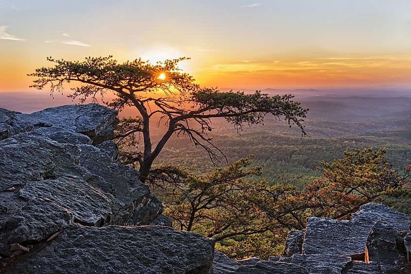 View above the Cheaha Mountain State Park, Alabama, USA.