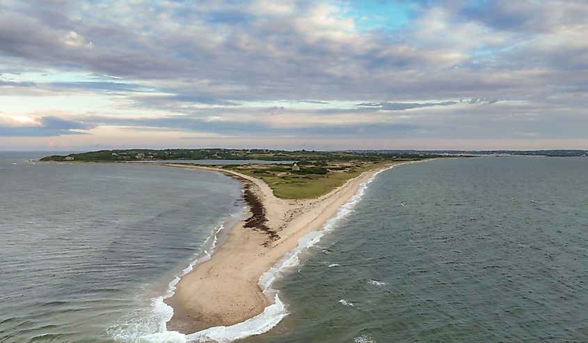 Late afternoon summer photo of the North Lighthouse, New Shoreham, Block Island, Rhode Island.