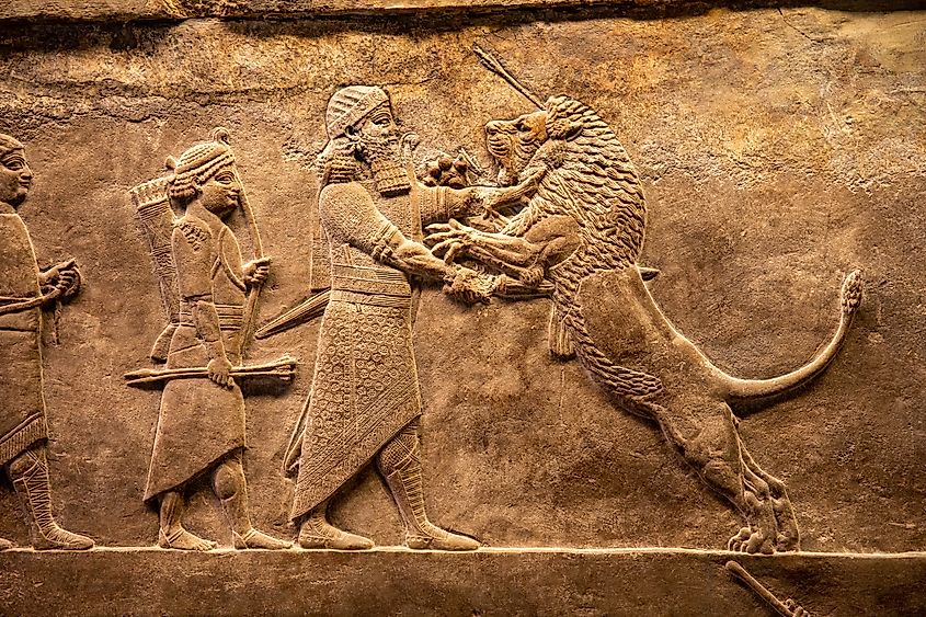 Lion Hunt of Ashurbanipal, Assyrian Art, British Museum (Credit: Tom-B via Shutterstock)