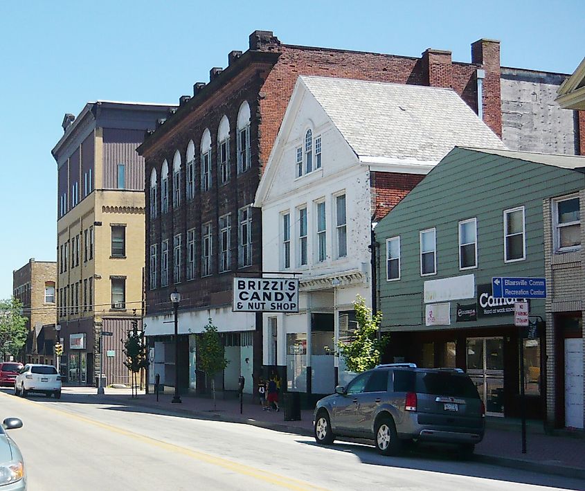 Business district of Blairsville, Indiana County, Pennsylvania
