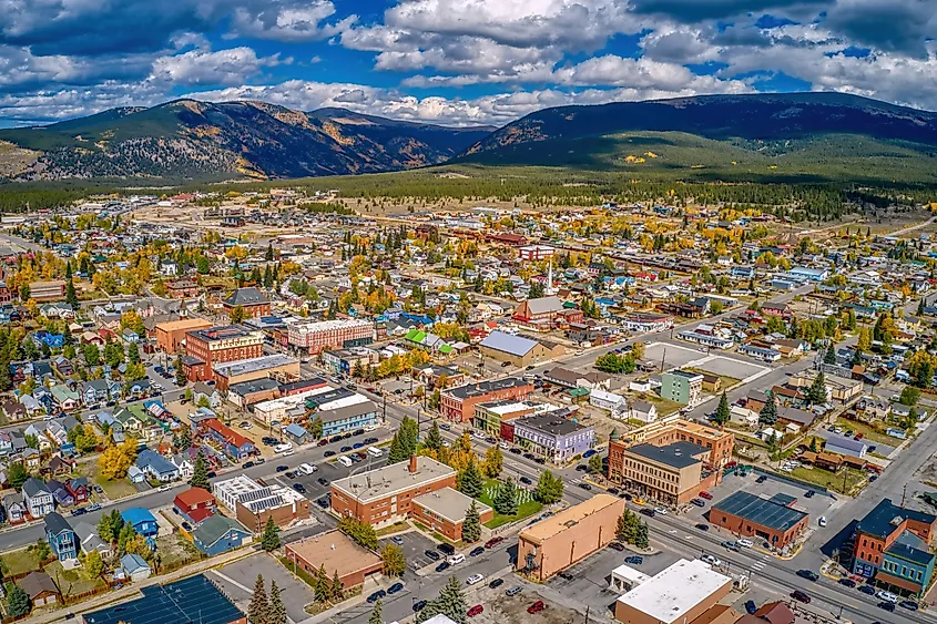 Aerial view of Leadville, Colorado.