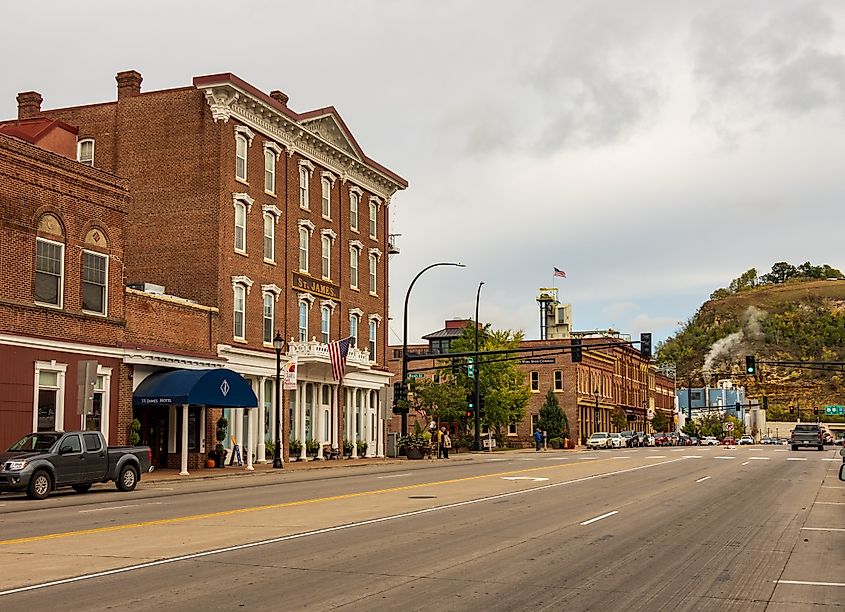 St. James Hotel on Voyageur Street in Red Wing, Minnesota